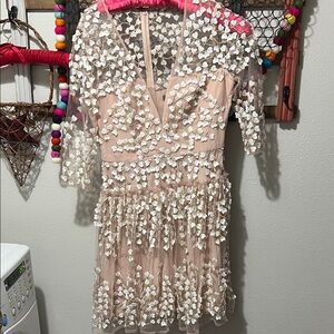 BCBGMaxAzria Pink and White Floral Mini Dress